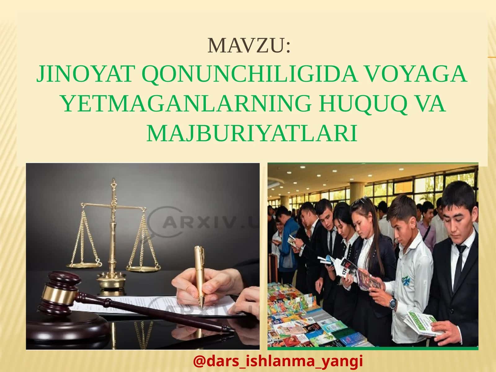 Jinoyat qonunchiligidavoyagayetmaganlarning huquq va majburiyatlari