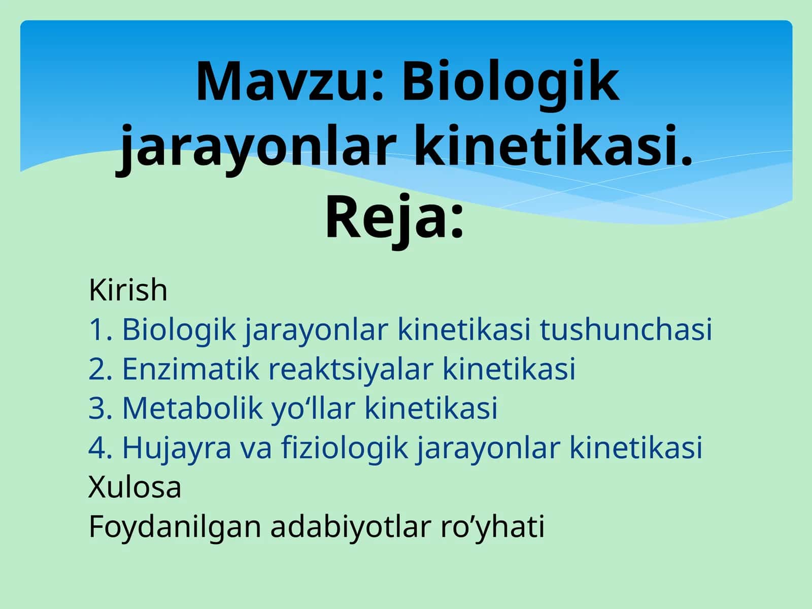 Biologik jarayonlar kinetikasi