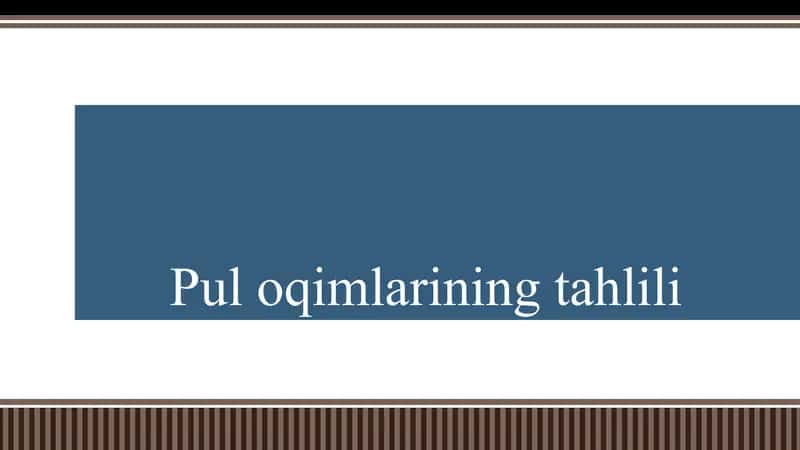 Puloqimlarining tahlili