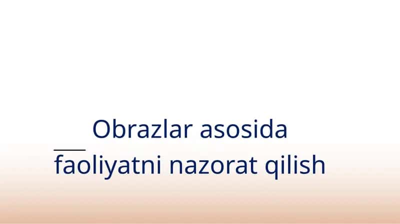 Obrazlar asosida faoliyatni nazorat qilish