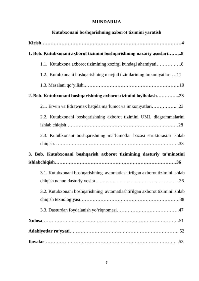 Kutubxonani boshqarishning axborot tizimini yaratish