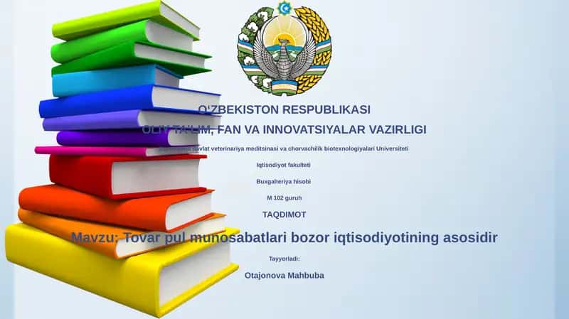 Tovar-pul munosabatlari bozor iqtisodiyotining asosidir