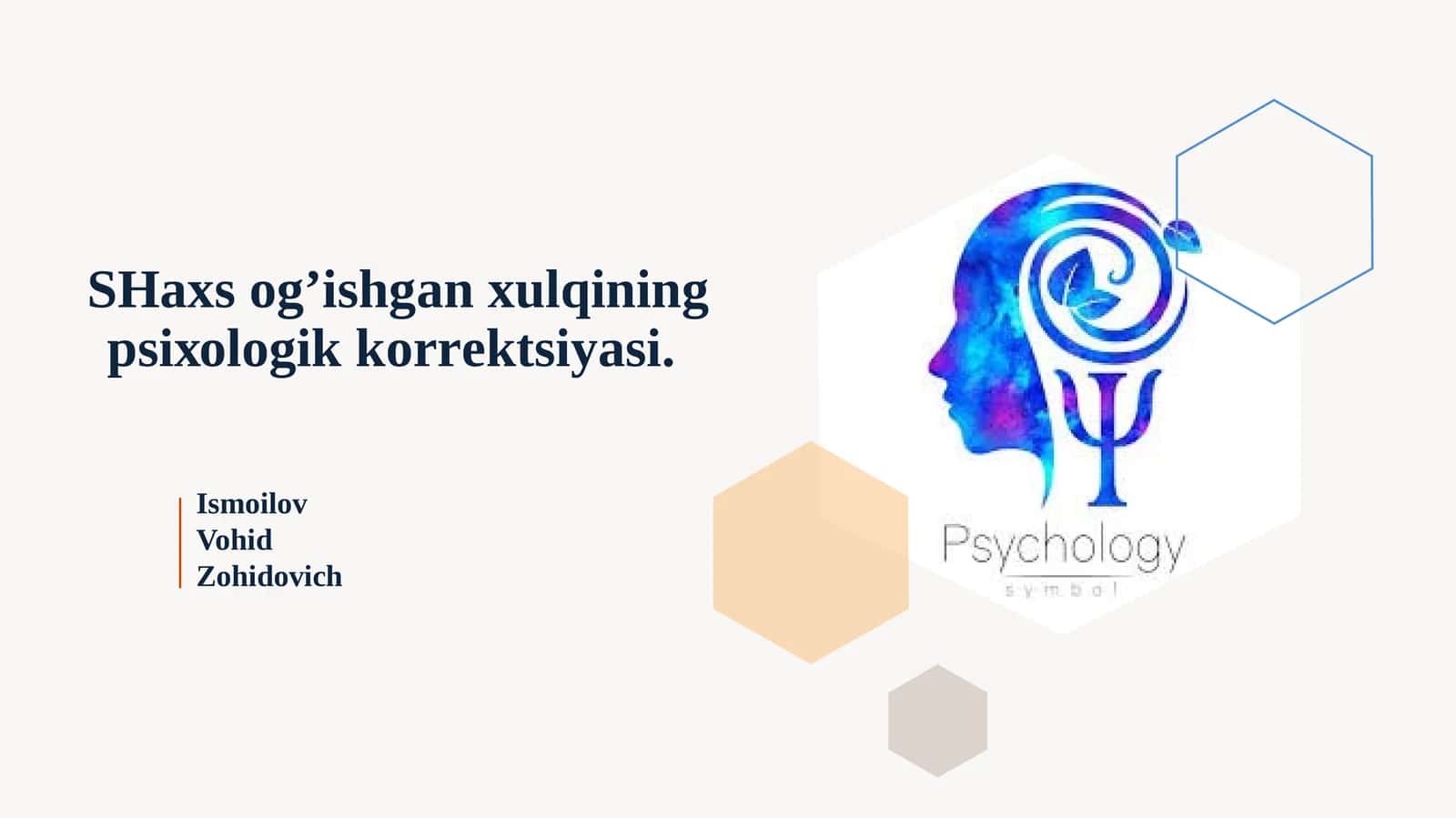 Og‘ishgan xulqning psiхоlоgikkоrrеktsiyasi