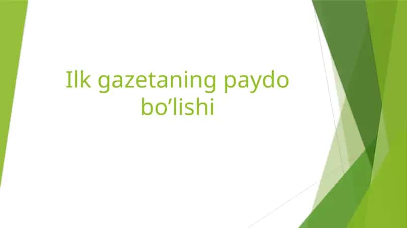 Ilkgazetaningpaydobo’lishi
