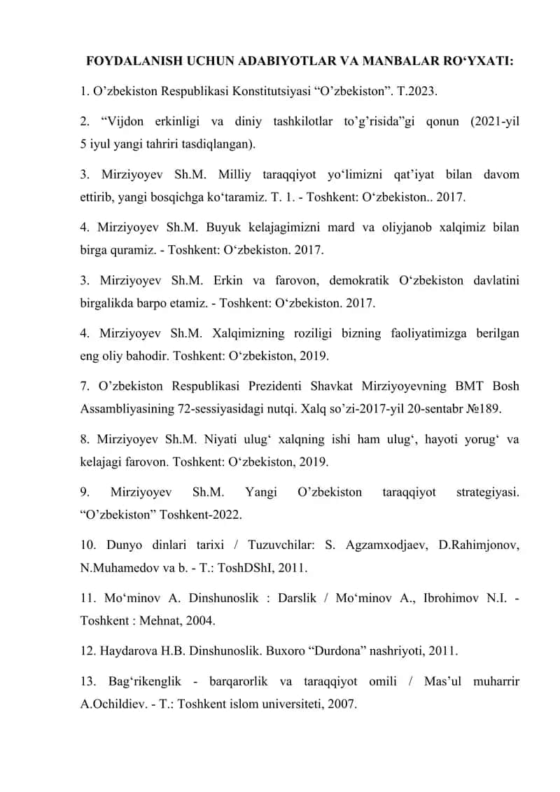 O’zbekiston Respublikasi Konstitutsiyasi