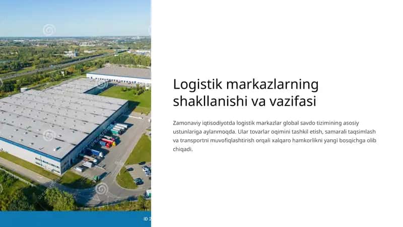 Logistik markazlarning shakllanishi va vazifasi