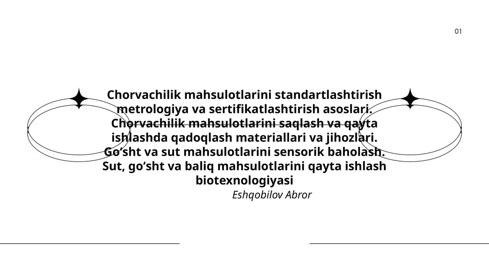 Chorvachilik mahsulotlarini standartlashtirish