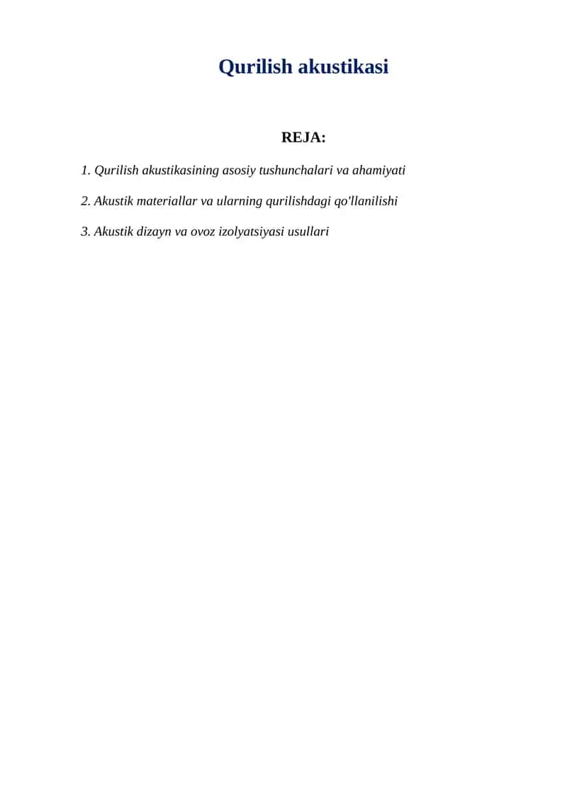 Qurilish akustikasi