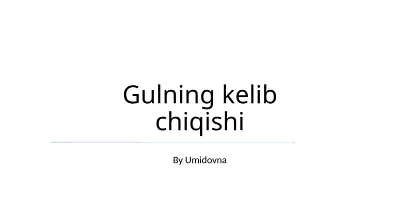 Gulning kelib chiqishi