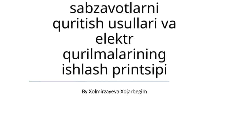 Elektr qurilmalarining ishlash printsipi