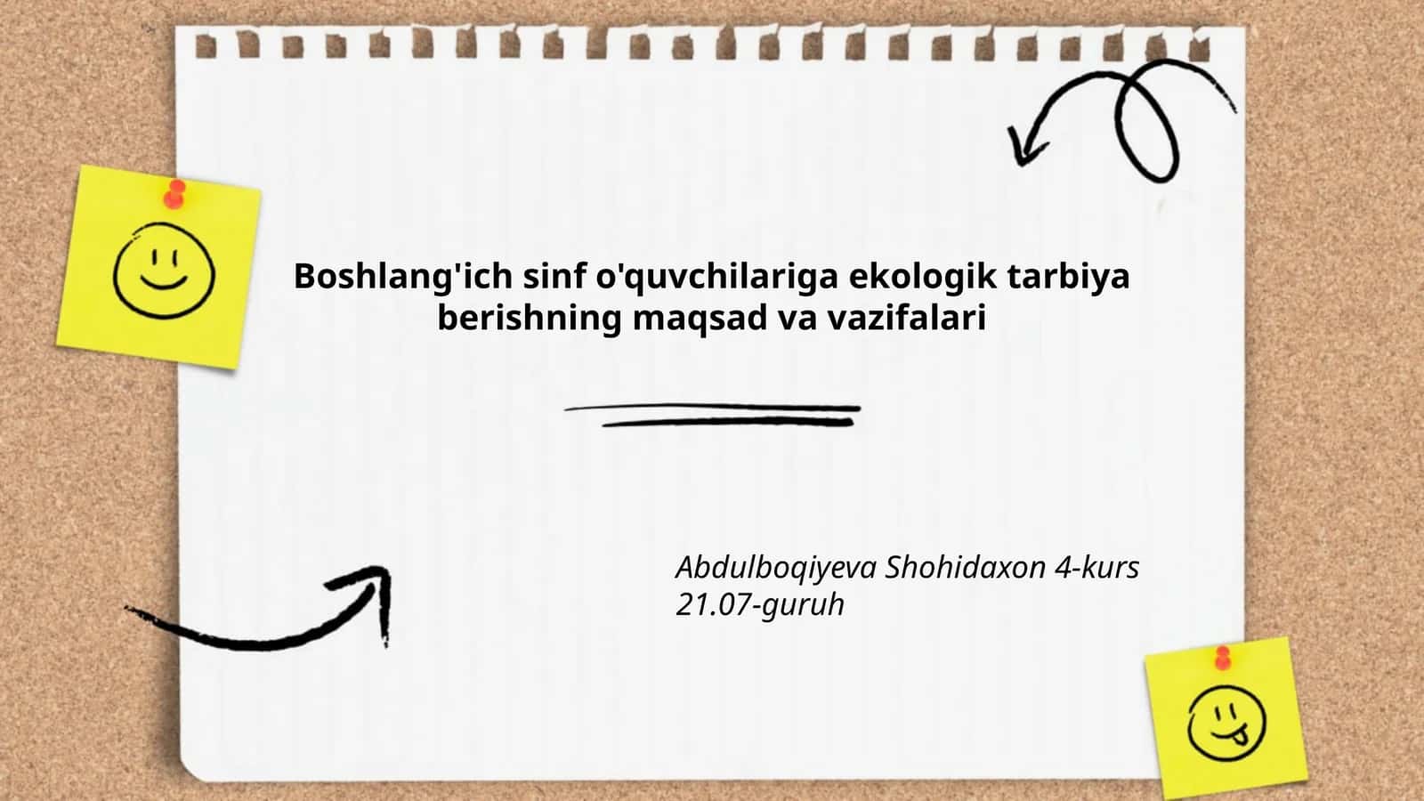Boshlang'ich sinf o'quvchilariga ekologik tarbiya berishning maqsad va vazifalari