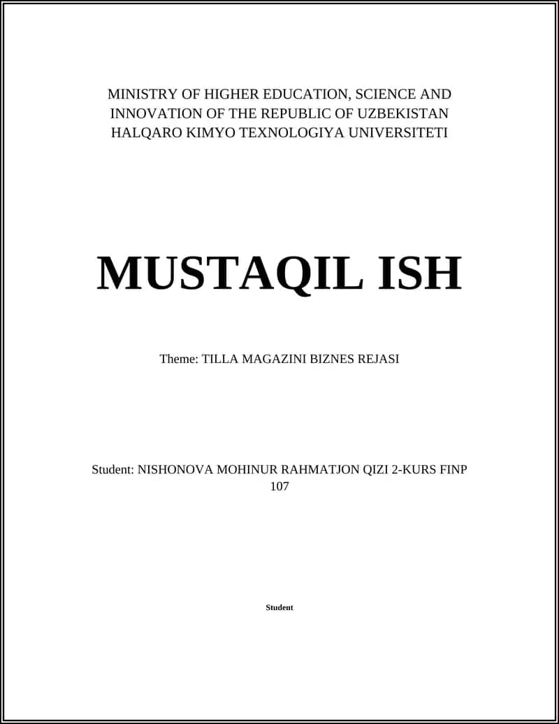 TILLA MAGAZINI BIZNES REJASI