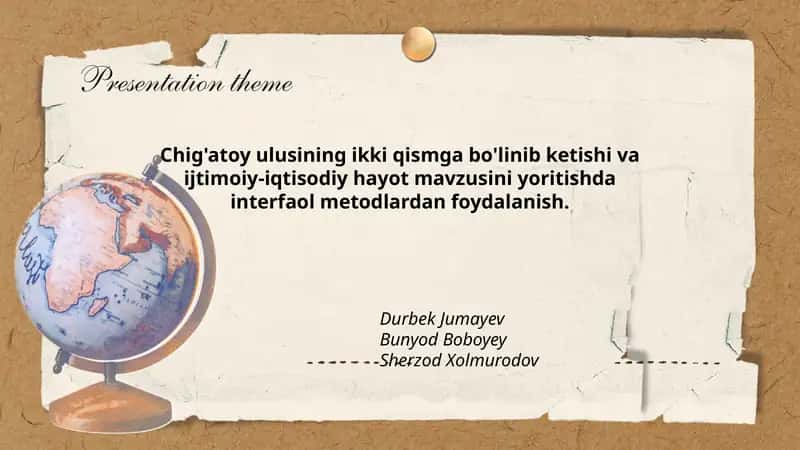 Chig'atoy ulusining ikki qismga bo'linib ketishi va ijtimoiy-iqtisodiy hayot