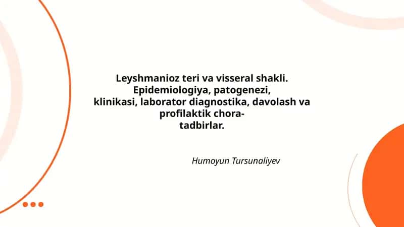 Leyshmanioz teri va visseral shakli