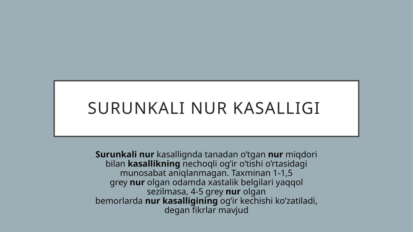 Surunkali nur kasalligi