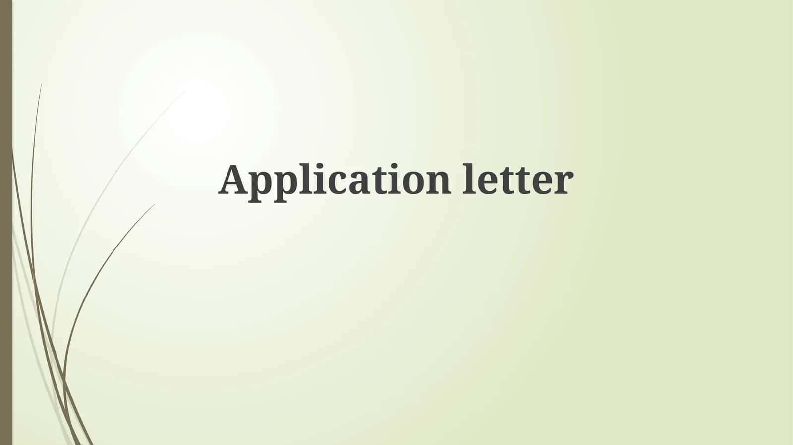 Applicationletter