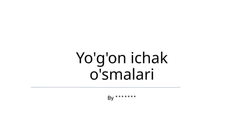 Yo'g'on ichak o'smalari