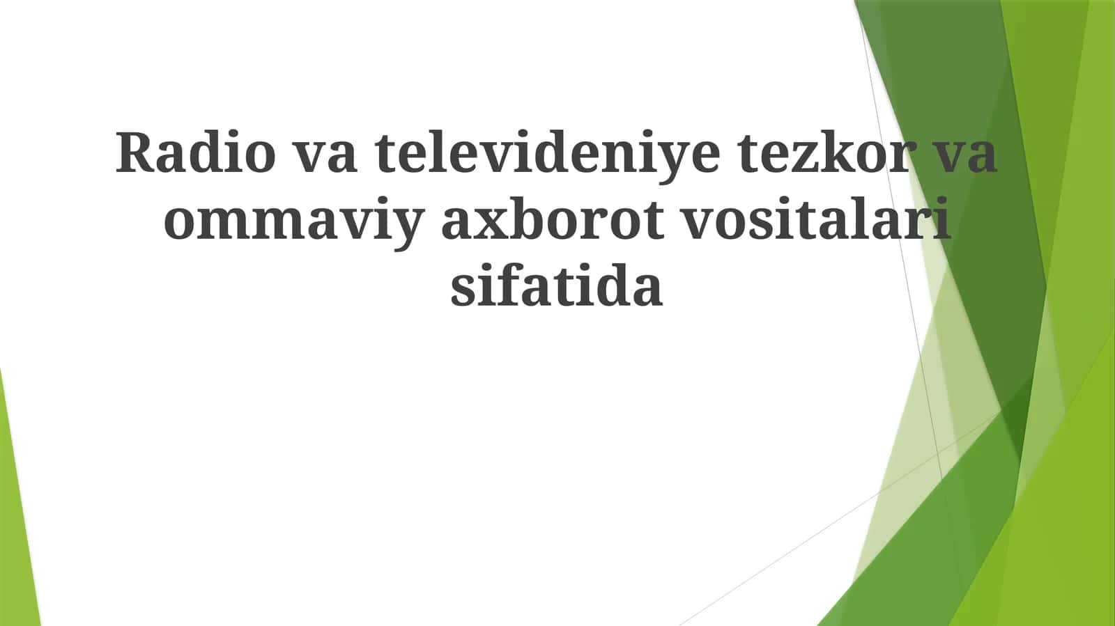 Tezkor va Ommaviy Axborot Vositalari