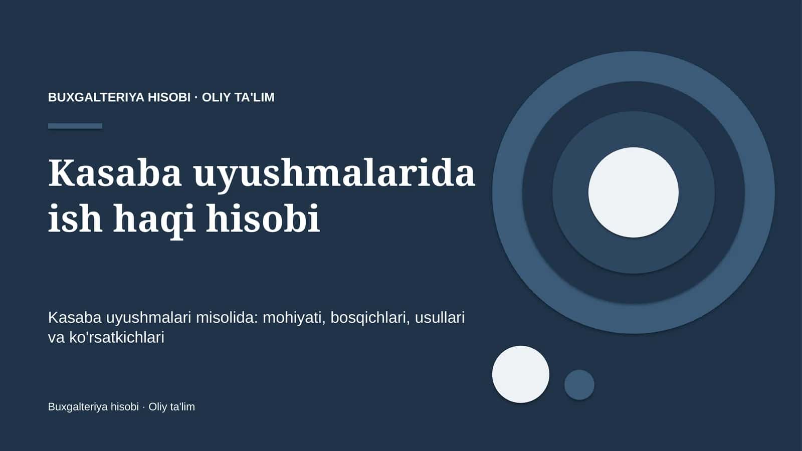 Kasaba uyushmalarida ish haqi hisobi