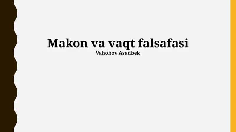 Fazo va vaqt falsafasi