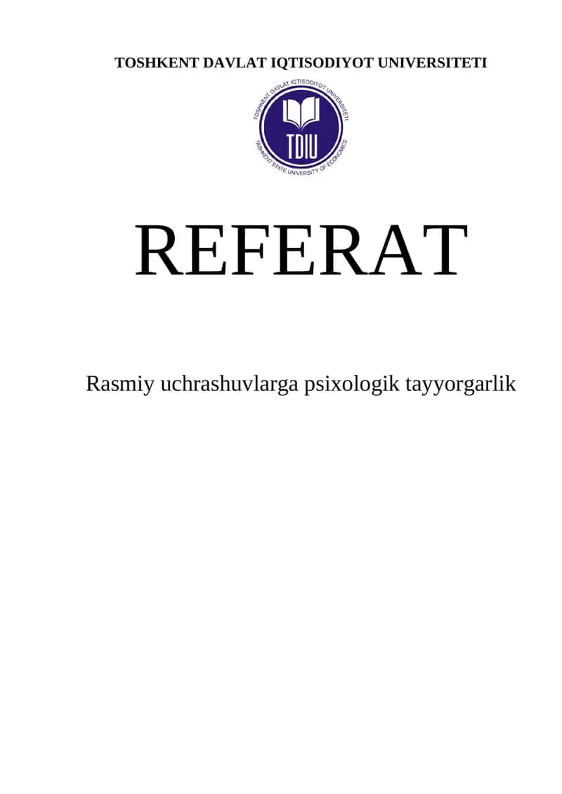 Rasmiy uchrashuvlarga psixologik tayyorgarlik
