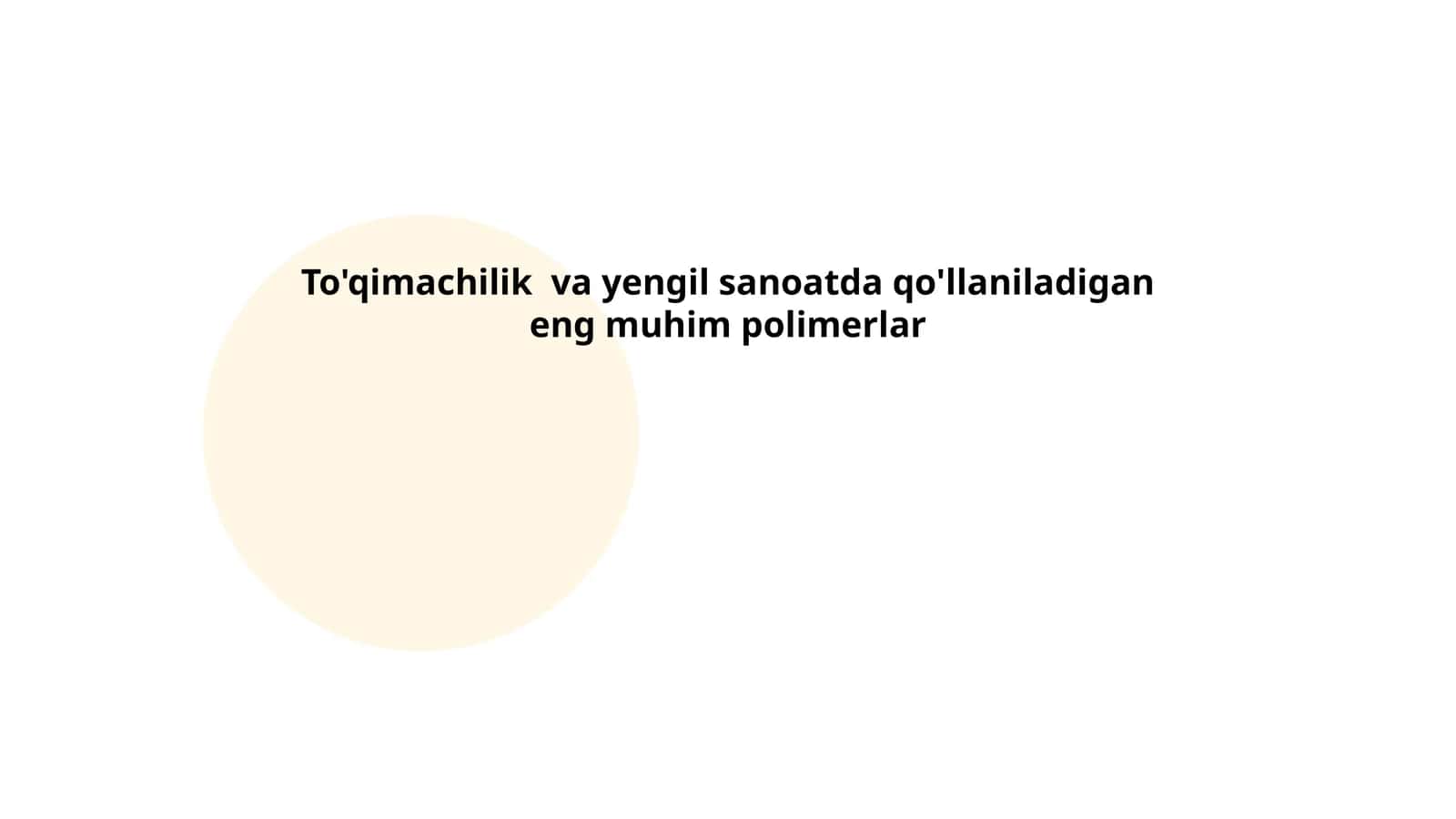 To'qimachilik va yengil sanoatda qo'llaniladigan eng muhim polimerlar