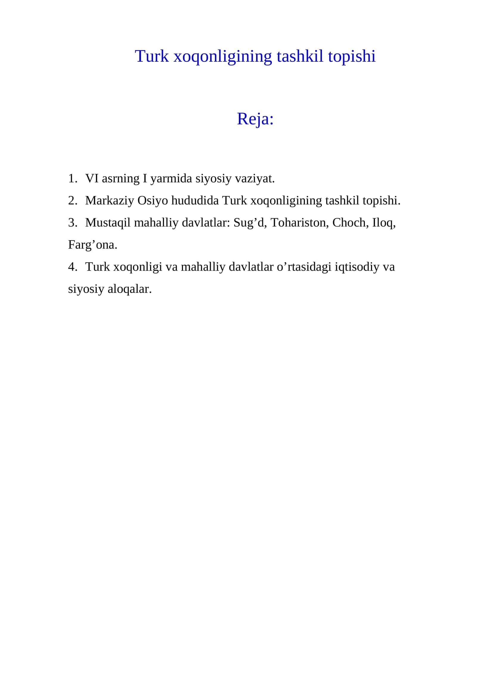 Turk xoqonligining tashkil topishi
