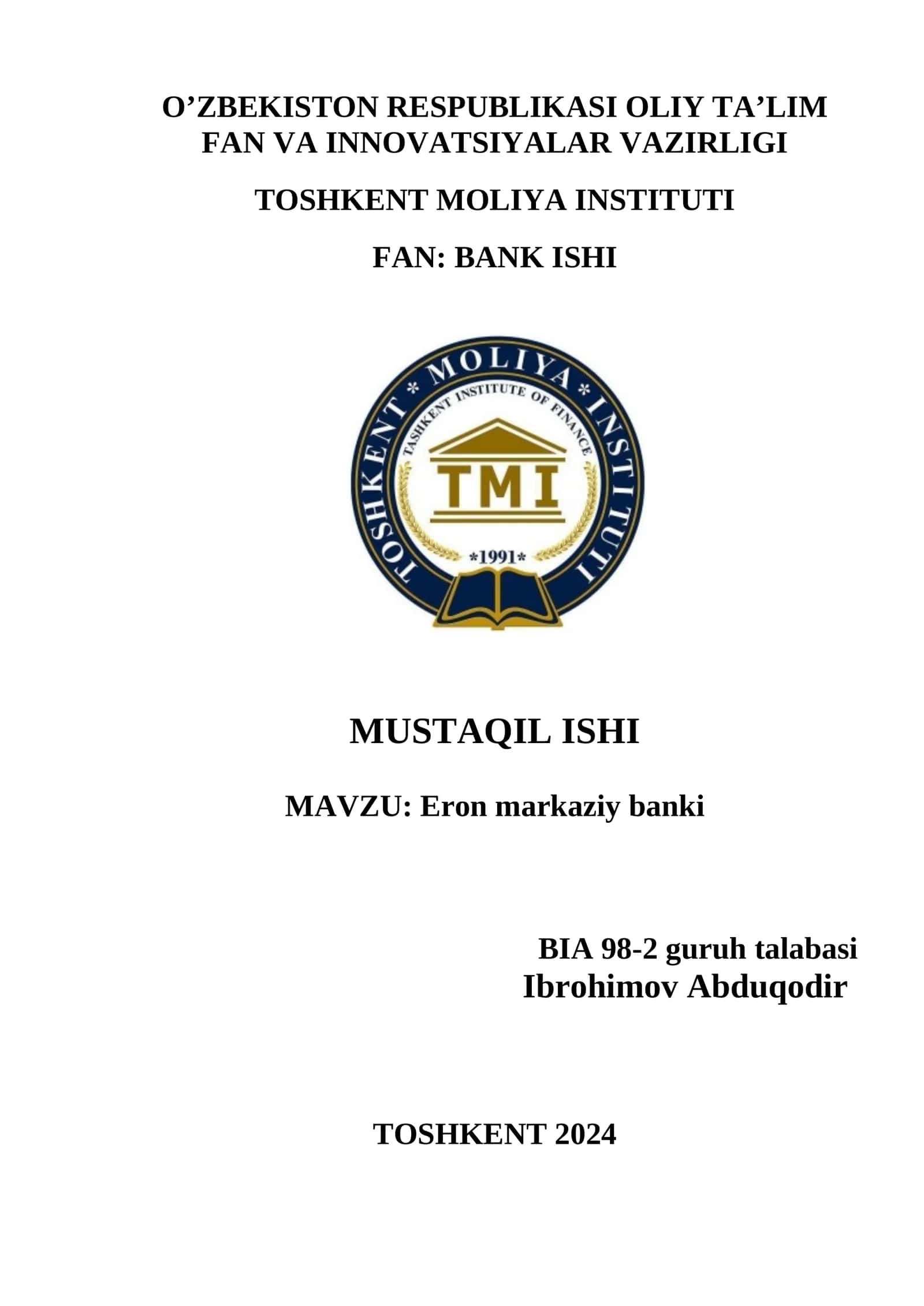 Eron markaziy banki