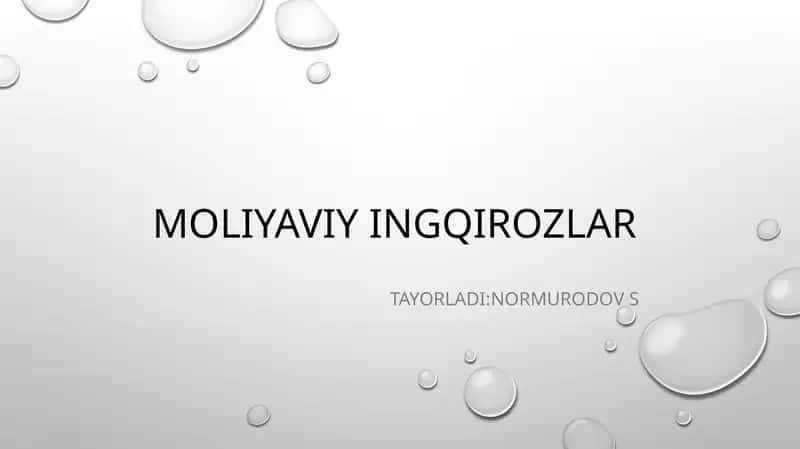 Moliyaviy ingqirozlar