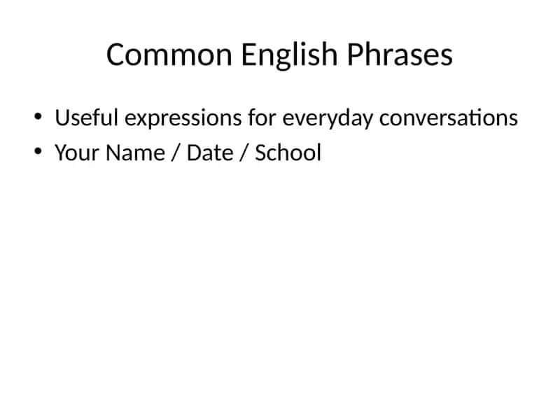 Common English Phrases