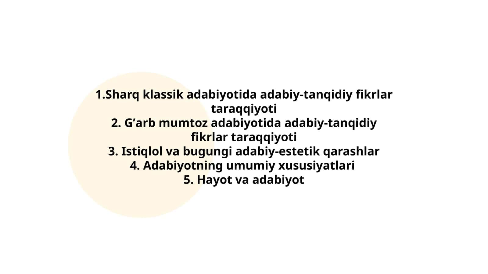 Sharq klassik adabiyotida adabiy-tanqidiy fikrlar taraqqiyoti