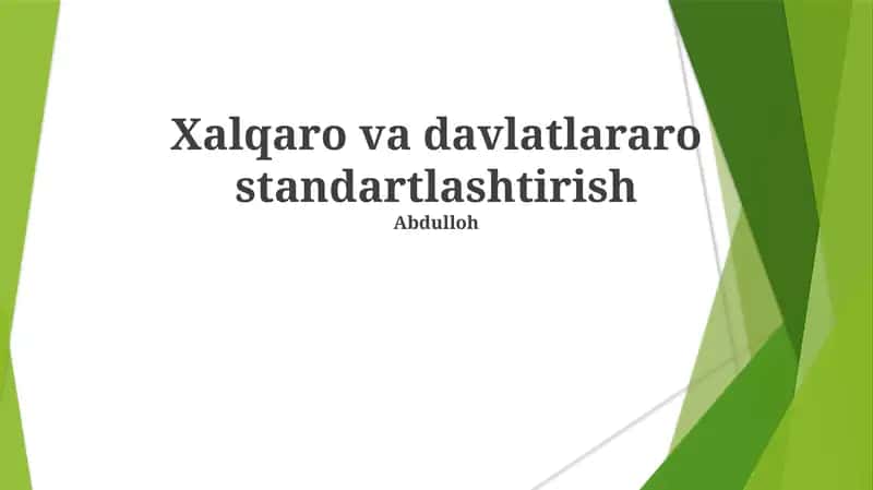 Xalqaro va davlatlararo standartlashtirish