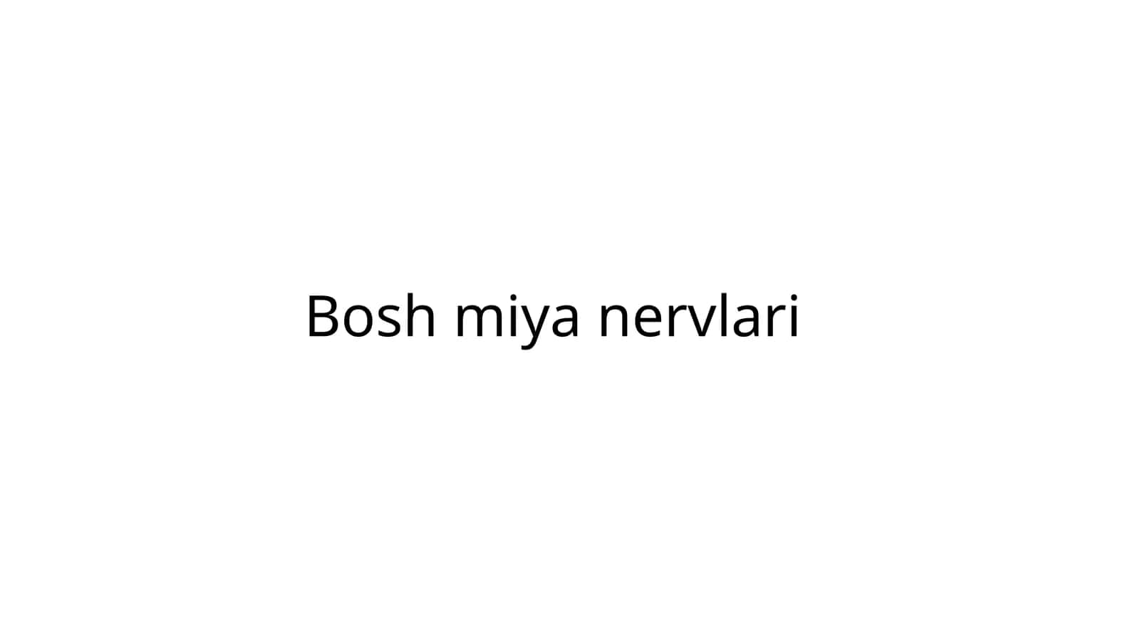 Bosh miya nervlari