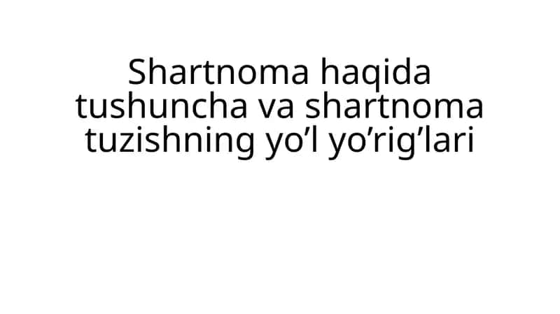 Shartnomalar