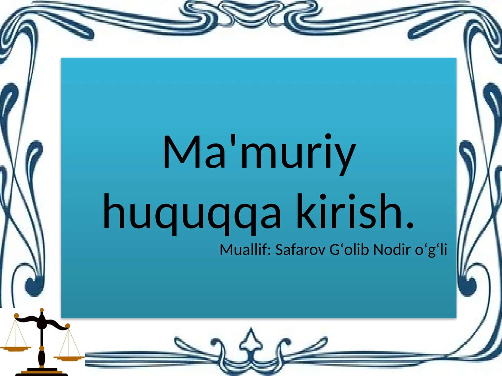 Ma’muriy huquq qarish