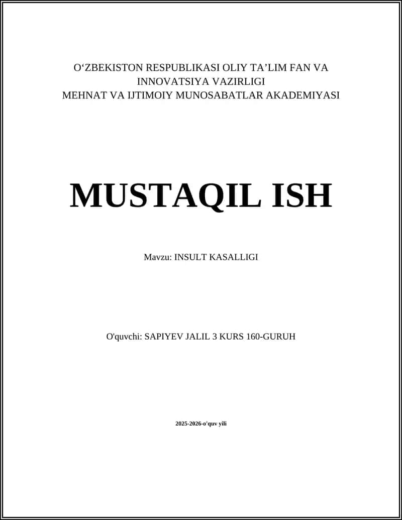 INSULT KASALLIGI