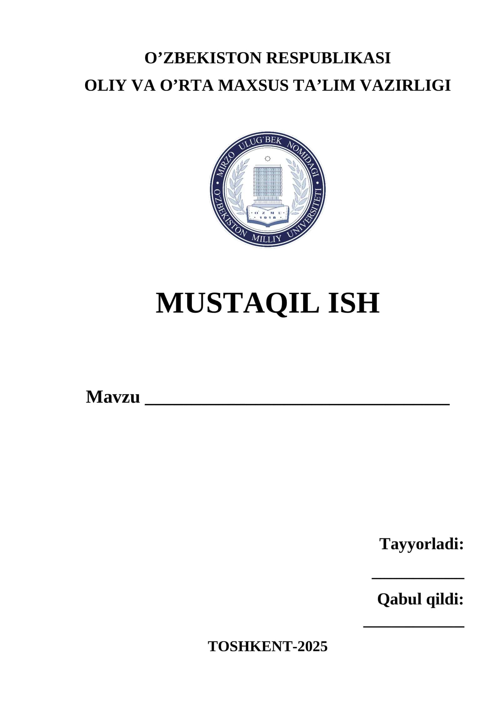 MUSTAQIL ISH