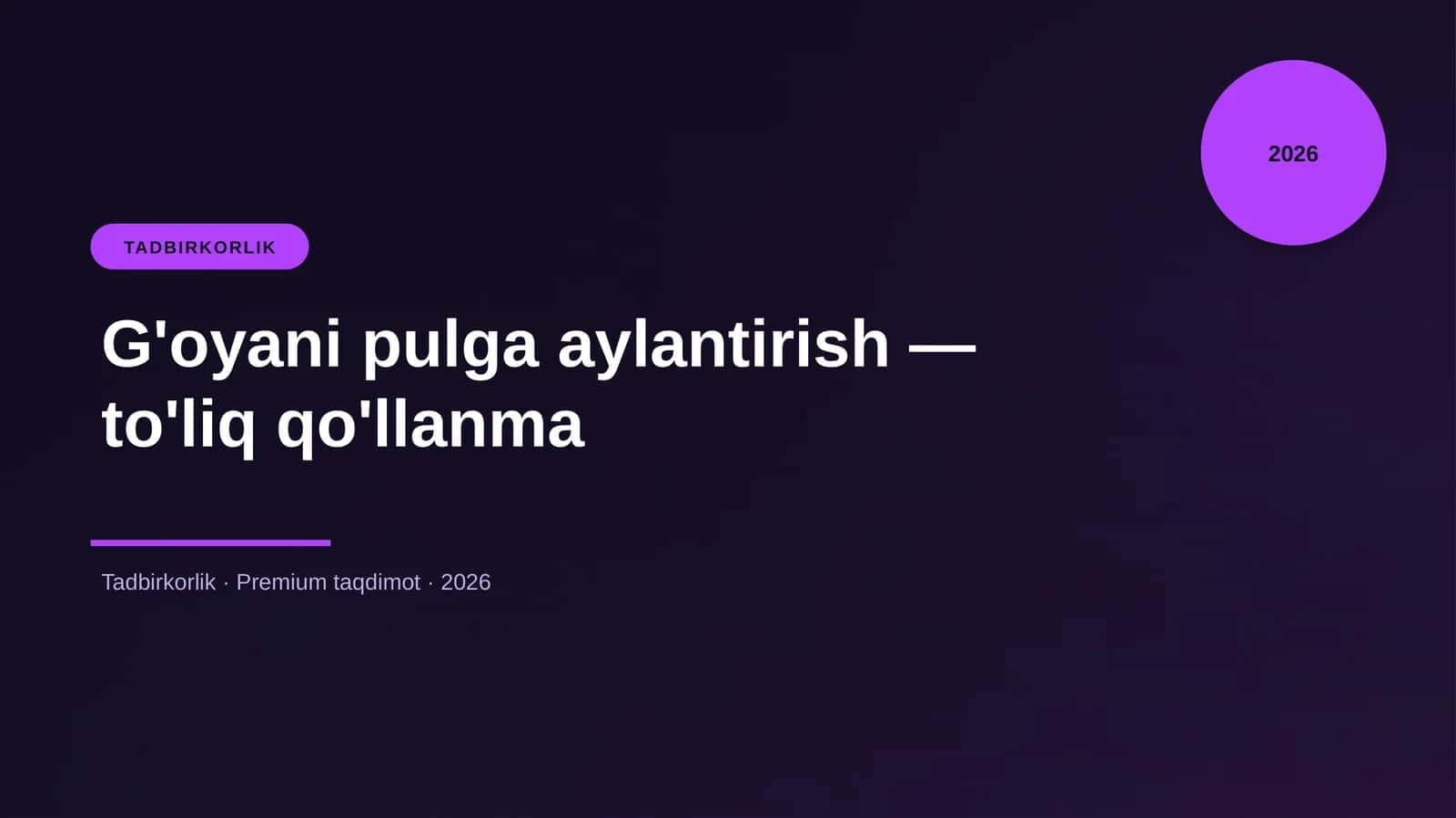 G'oyani pulga aylantirish — to'liq qo'llanma