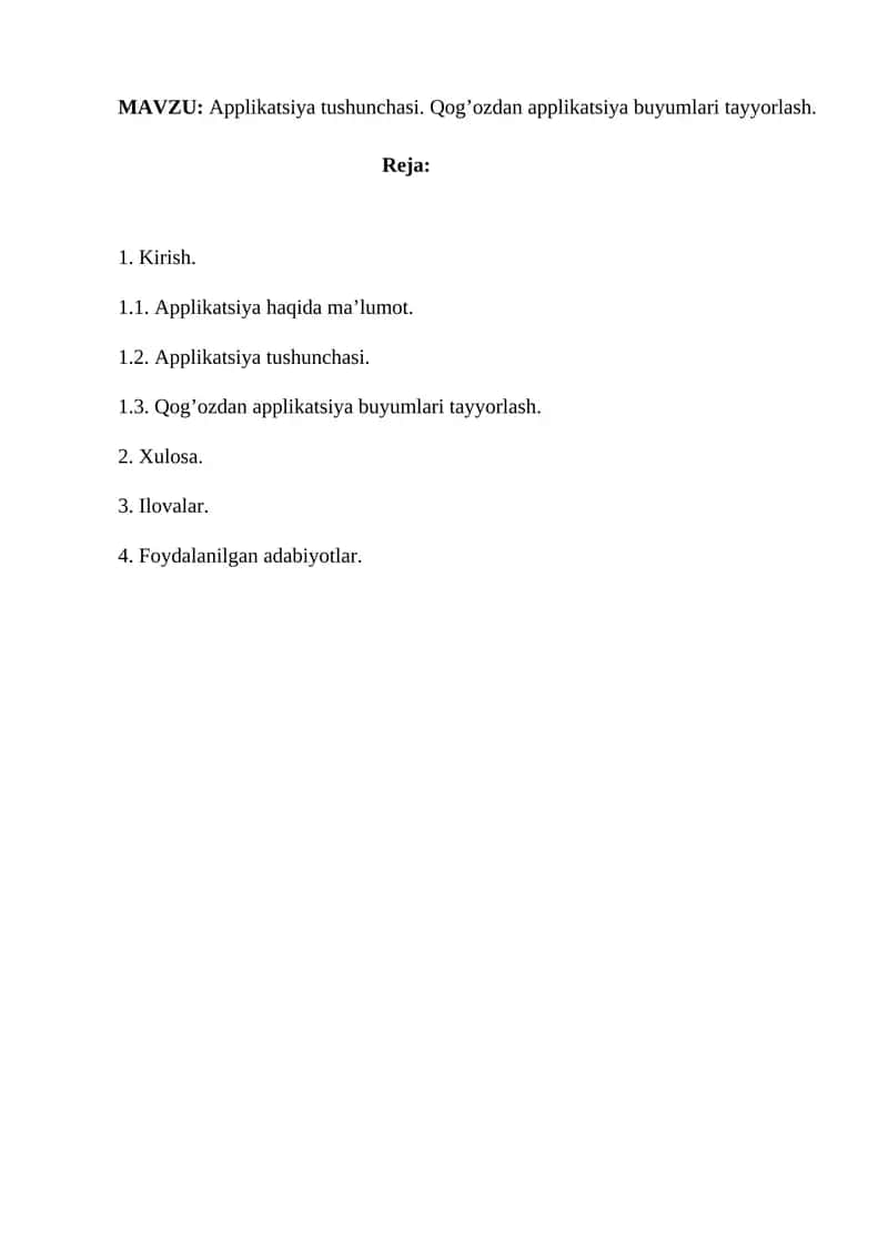 Applikatsiya tushunchasi
