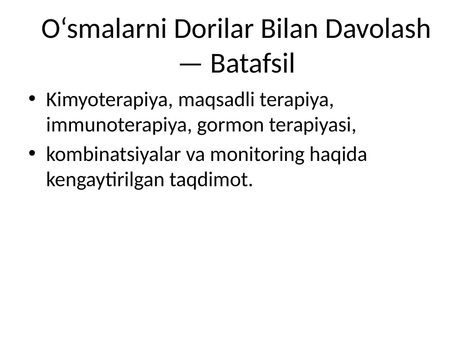 O‘smalarni Dorilar Bilan Davolash