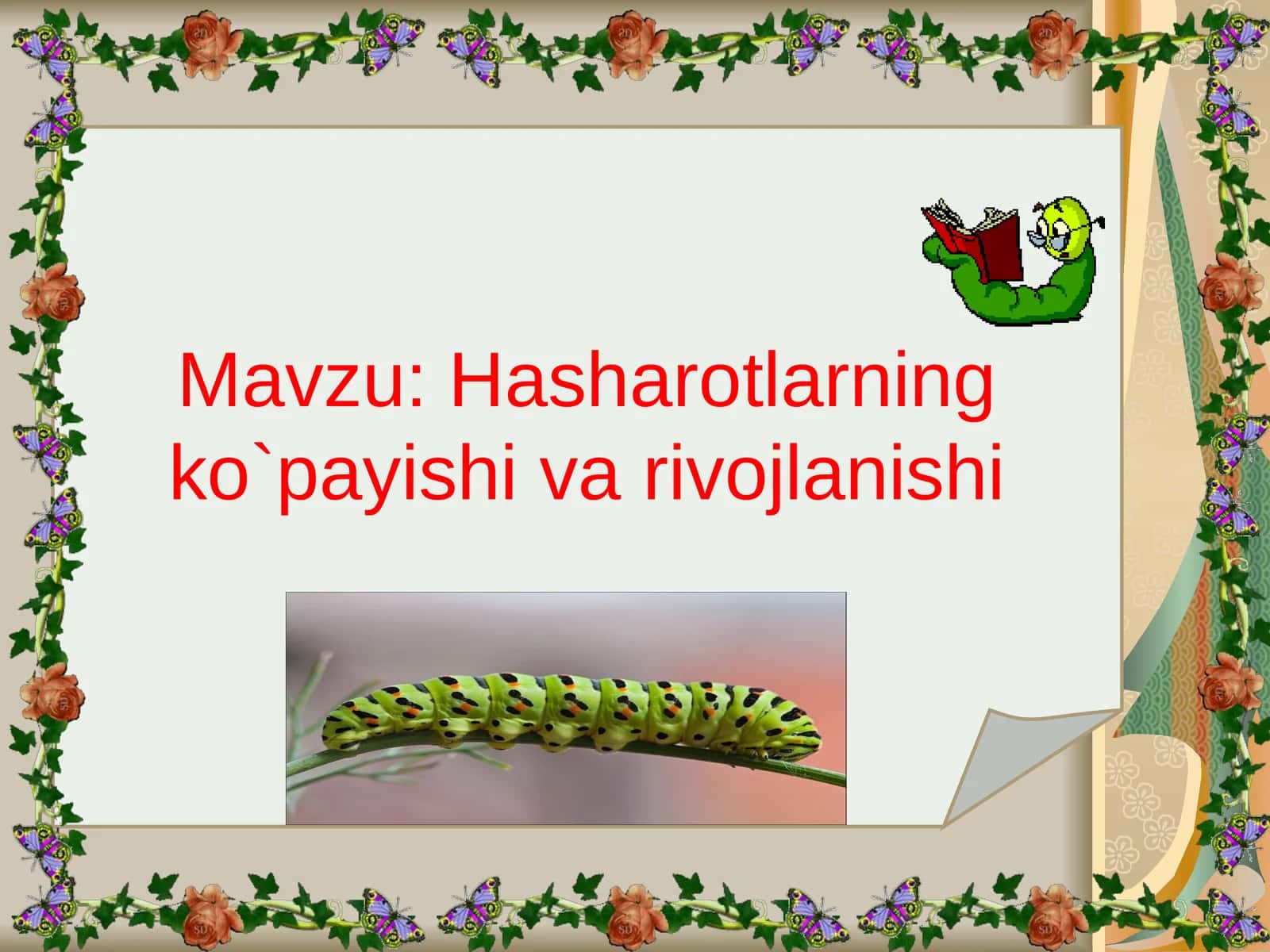 Hasharotlarning ko`payishi va rivojlanishi
