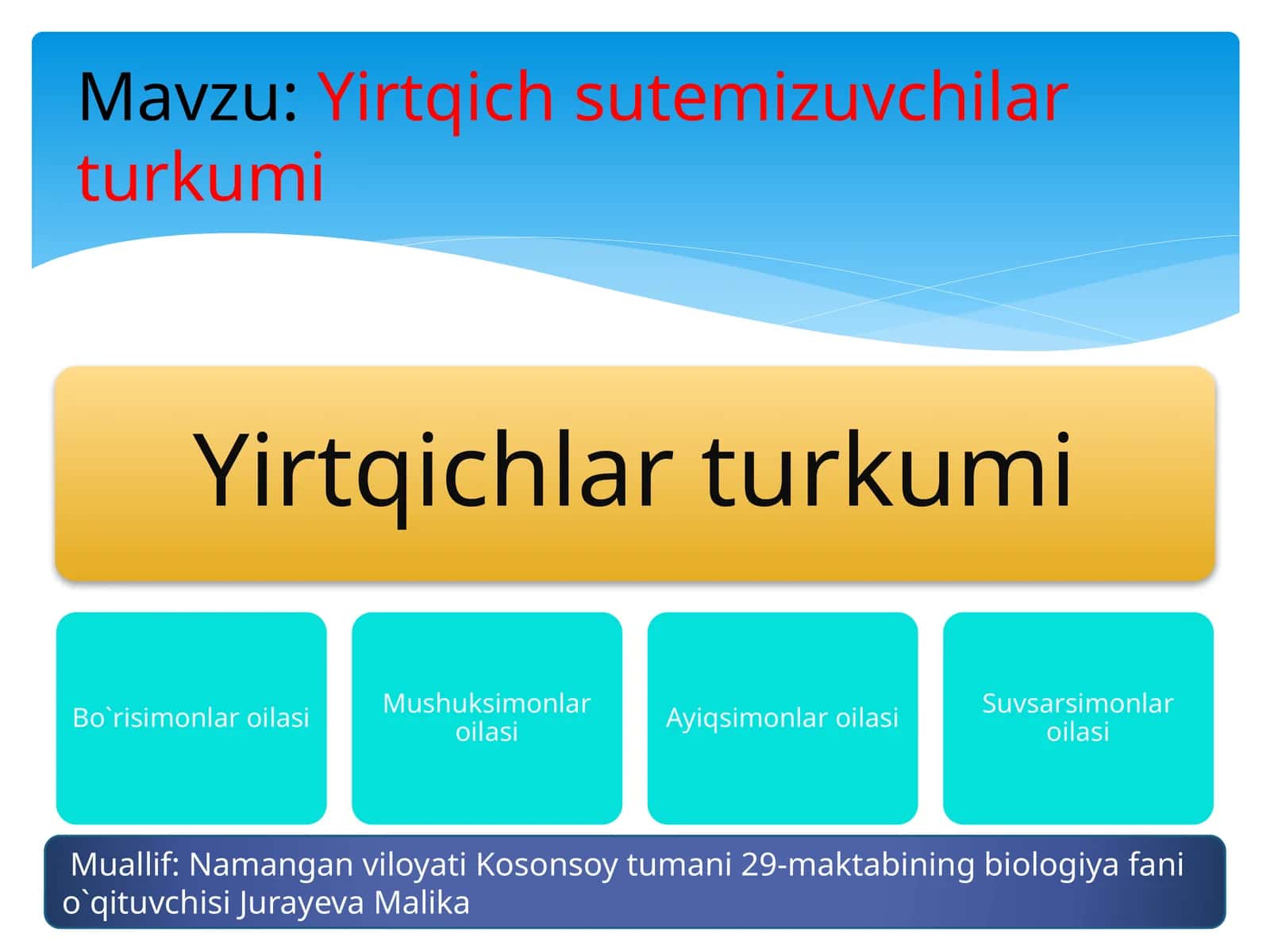 Yirtqich sutemizuvchilar turkumi