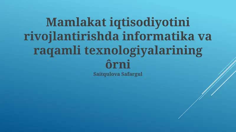 Axborot Kommunikatsiya Texnologiyalari