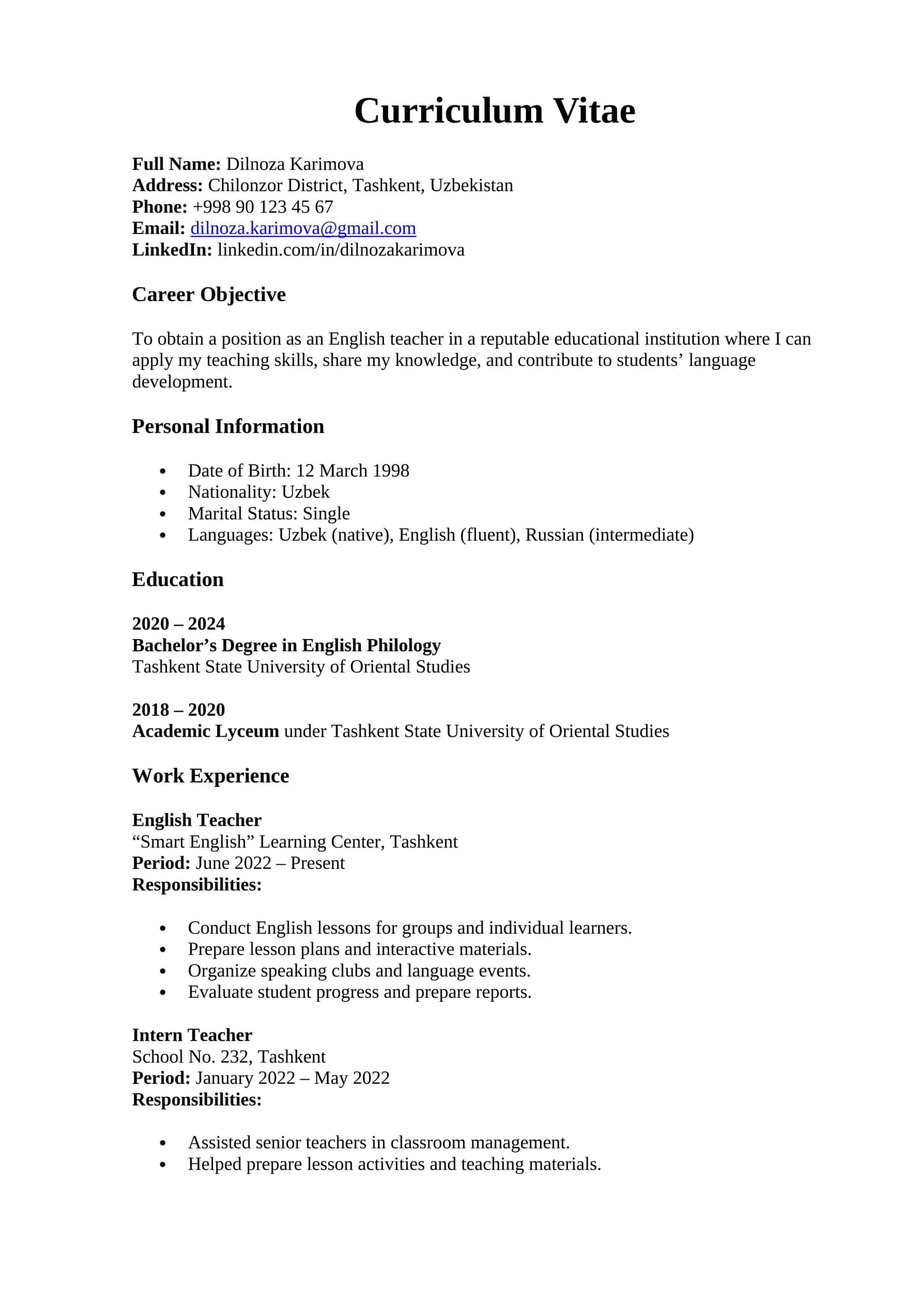 Curriculum Vitae