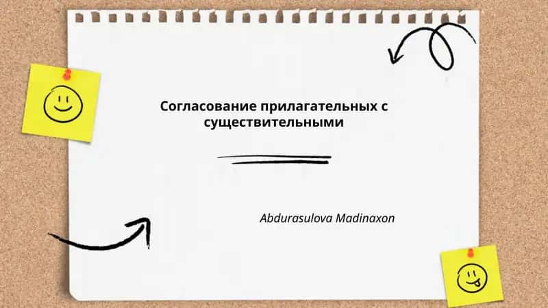 Согласование прилагательных с существительными