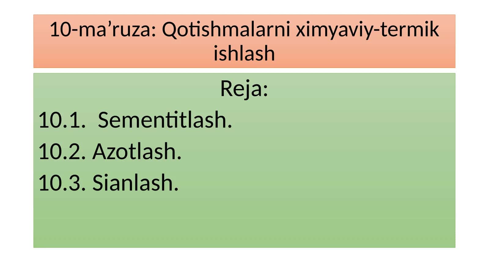 Qotishmalarni ximyaviy-termikishlash