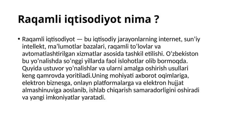 Raqamli iqtisodiyot