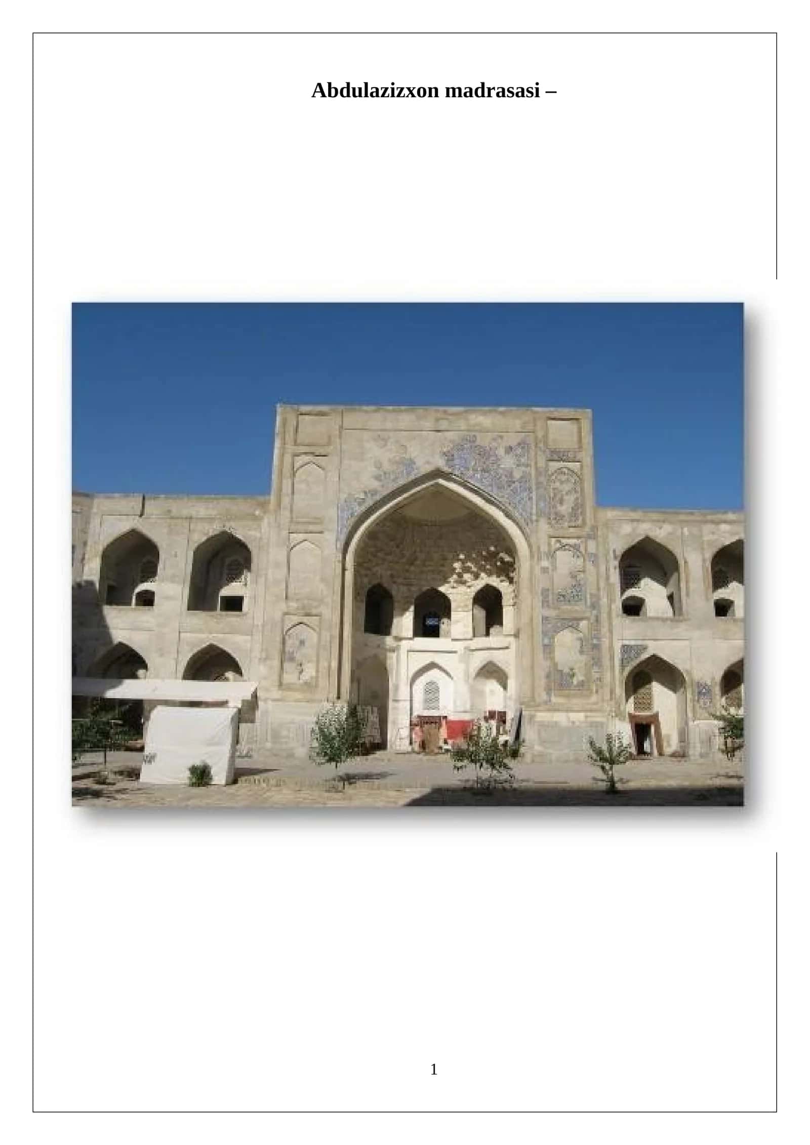 Abdulazizxon madrasasi