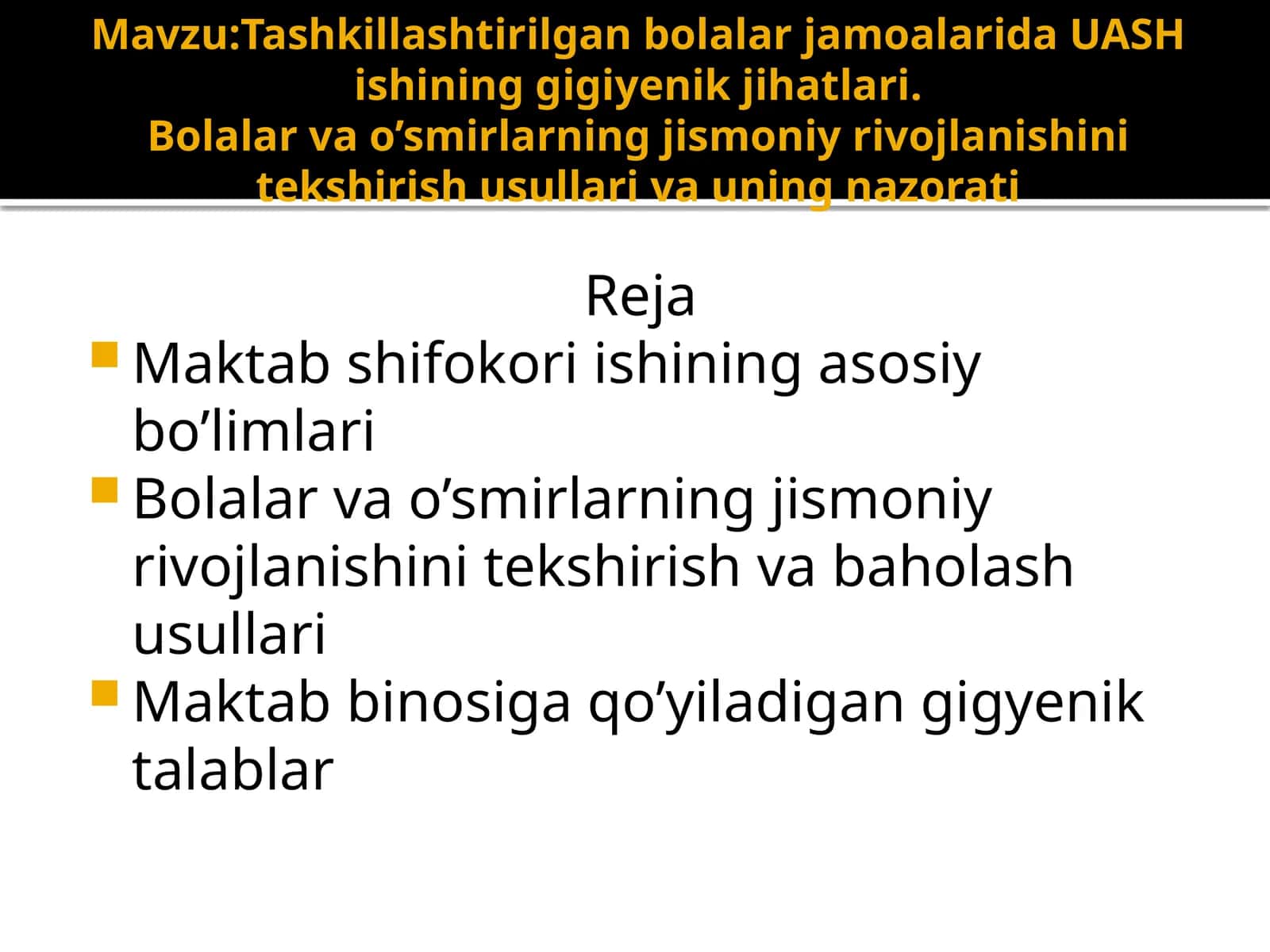 Tashkillashtirilgan bolalar jamoalarida UASh ishning gigiyenik jihatlari