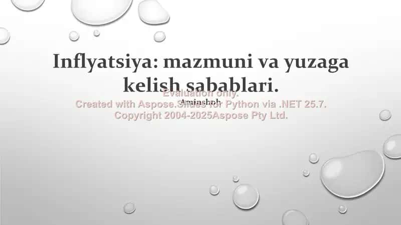 Inflyatsiya: mazmuni va yuzaga kelish sabablari